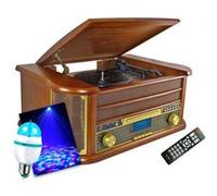 Chaîne Hi-Fi - INOVALLEY - RETRO29-E - Bluetooth - Encode vinyles/MP3 - Ampoule LED E27