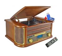 Chaîne Hifi INOVALLEY RETRO29-E vinyle style rétro Bluetooth, CD, K7 Audio, FM, USB + télécommande+Clé USB 32G