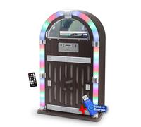 Chaîne HiFi Jubebox Retro 60W avec Tourne Disque Vinyle Bluetooth, CD, FM + télécommande+clé USB 32Go