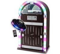 gef-roy Chaîne HiFi Jukebox Retro 60W avec Tourne Disque Vinyle Bluetooth, CD, FM + télécommande, Jeu de lumière OVNI LED