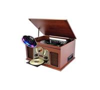 gef-roy Chaîne HiFi INOVALLEY RETRO10E-BTH-N Vinyle avec Fonction encoding, Bluetooth, CD, K7 Audio, FM, USB, Jeu de lumière OVNI LED