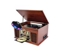 Chaîne Hifi INOVALLEY RETRO10E-BTH-N vinyle avec Fonction encoding, Bluetooth, CD, K7 Audio, FM, USB, Jeu de lumière OVNI LED