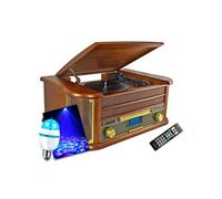 Chaîne Hifi INOVALLEY RETRO29-E vinyle style rétro Bluetooth, CD, K7 Audio, FM, USB + télécommande, Ampoule Culot E27 DIAMS LED