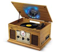 Chaîne Hifi Tourne-Disque Evidence Acoustics EA-PL300-WOOD Vinyle 33/45/78, 60W, FM, CD, Cassette, BT USB REC, rétro Vintage LED