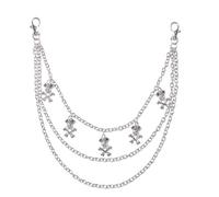 Chaîne Hip Hop Trend Punk Jeans avec breloque tête de mort en métal Décoration de taille pour filles Vêtements de rue Bijoux Unisexe Punk Ceinture Chaîne