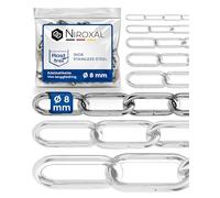 Chaîne inox A4 / 316 8 mm - 0,25 m - lot de 3 - chaîne robuste - extérieur qualité marine