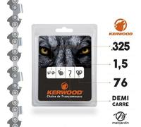 Chaîne Kerwood pour tronçonneuse .325" 1,5 mm 76 maillons. Gouge profil demi carré