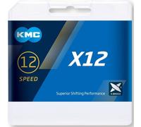 Chaîne KMC X12 126 Maillons Argent Noir 12V
