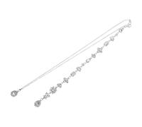 Chaîne Longue Dos, Collier de Mariage en Verre Argenté Fête Halloween | Déclinaison Détachable, Finition Polie et Style Élégant, pour Robe de Mariée, Soirée et Anniversaire