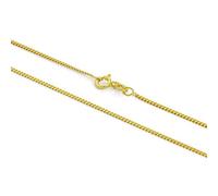 Chaîne Mailles Gourmette 1mm en Argent Plaqué Or Jaune 9 Carats - 51cm