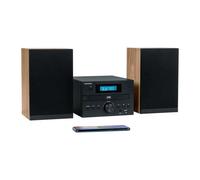 Chaîne Micro Hi-Fi Thomson Wood/Black : CD, USB, Bluetooth, FM RDS 20 présélections, 2x10W RMS + télécommande