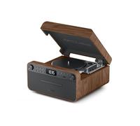Chaîne micro Muse MT-118 AT avec platine vinyle, lecteur CD, Bluetooth, radio FM et enceintes 25 W Marron/Gris