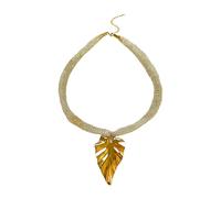 Chaîne moderne en acier inoxydable avec pendentif en forme de feuille et de soleil - Accessoire polyvalent pour femme - Design créatif avec pendentif soleil et coquillage, taille unique, Comme décrit