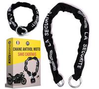 Chaine Moto Lasso - Scooter - Antivol Velo Electrique Ø10mm - Chaine Antivol Moto en Acier Cémenté SANS Cadenas Velo Antivol/Moto/Scooter - Longueur Chaine 115,5cm