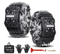 Chaine Neige, 6Pcs Chaine Voiture Neige Universelles, Chaînes à Neige pour Pneus 165-285mm Antidérapantes de Pneu en TPU + Alliage, Chaînes Neige Réglable pour la Plupart des Voitures/SUV/Camions
