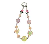 Chaîne ornement de poignet avec cordon suspendu au téléphone avec perles de cristal en forme de fleur, One Size, Plastique, Aucune pierre précieuse.
