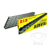 D.I.D Chaîne de transmission 525VX3 122 maillons ouverte rivet grise