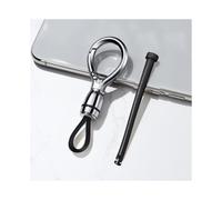 (Chaîne ovale en argent) étui à clés pour Jeep Cherokee Compass S Renegade Grand Commander pour Dodge