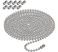 Chaîne Plaqué Nickel en Acier de 4,5 mm de Diamètre 9,8 Pieds avec 10 Connecteurs Correspondants