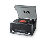 Muse Platine vinyle MT-110 DS – 3 vitesses, Bluetooth, Port USB – Noir/Gris/Blanc