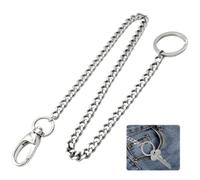 Chaîne Porte-Clés en Acier Inoxydable de 40 cm, Accessoire Pratique pour Accrocher Clés et Portefeuille à la Ceinture pour Femmes et Hommes, Solide et Élégant,chaînette porte clé,chaine portefeuille