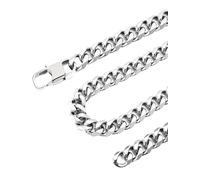 Chaine pour Homme Acier Inoxydable Longue 60cm Chaîne Argent Massive pour Homme Maille Cubaine 12 mm Large Collier Chunky Femme Cadeau pour Garcon Bijoux Style Hip Hop Jeunes