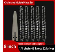 Chaîne pour Mini tronçonneuse 8 pouces 1/4 "P scie électrique 45 noeuds 22 couteaux lame de scie sans fil Mini barre de scie guide de chaîne tronçonneuse 10pcs 8-inch Chain