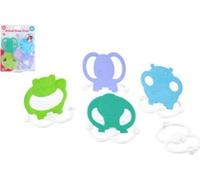 Chaîne poussette/chariot 4 animaux en plastique 9pcs sur carte 12m+