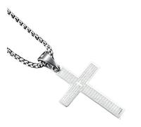 Chaîne religieuse pour hommes, chaîne chrétienne pour hommes - Collier de chaîne de collier chrétien,Collier de croyance avec pendentif verset biblique, collier religieux, bijoux chrétiens en acier in