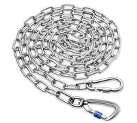 Chaîne robuste pour chien de cour - 3 m - Chaîne en métal résistante à la mastication - Longue laisse pour l'extérieur avec crochet pivotant solide - Coureur d'extérieur pour le camping - Câble