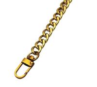 Chaine Sac A Main Chaîne de sac en acier, 9mm, sangle de remplacement détachable en métal for sac à main, poignée de ceinture lourde et solide Chaine Sac A Main Bandouliere(Vintage Gold,40cm)