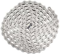 Shimano Chaîne de vélo 10 vitesses Route/VTT 138 maillons Gris Argent