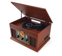 chaine Stéréo Vintage bois Ledwood - USB/BT/SD/FM/CD/Cassette/Vinyle 33 - 45 - 78 tours