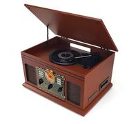Chaine Stéréo Vintage Bois Ledwood - USB/BT/SD/FM/CD/Cassette/Vinyle 33-45 - 78 Tours