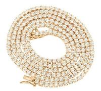 Chaîne tennis pour homme Finition or rose 14 carats Diamant synthétique