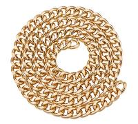 Chaîne torsadée à maillons non soudés en aluminium doré clair - 16,5 x 13 mm - 2 brins - Pour collier, bijoux, accessoires