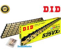 Chaîne Transmission DID 525 VX3 124 Maillons X-Ring Or G&b Moto Routiers Enduro