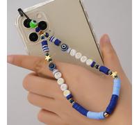 Chaîne universelle pour téléphone portable, cordon de perles, chaîne à bandoulière, boho, anti-perte, en acrylique, pendentif en argile acrylique, bracelet de téléphone portable pour téléphone