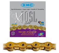 CHAINE VELO 10V. KMC X10SL 112 MAILLONS OR 241g 2.38