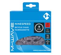 Chaîne vélo 116 maillons à attache rapide anti rouille 9V M-Wave