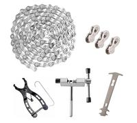 Chaine Velo, Chaine de Velo 6/7/8 Vitesses, 1/2 x 3/32 Pouces 116 Maillons, Chaîne de Vélo avec Pince Chaine, Derive Chaine, Crochet de Chaîne, Maillons Manquants