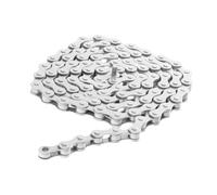Chaine Velo Chaîne de vélo à vitesse unique en acier, chaînes engrenage fixe, BMX, Installation facile, 1/2 "X 1/8"(White)