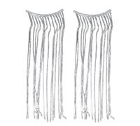 Chaînes à cheveux de mariage pour femme avec longue frange strass et peignes