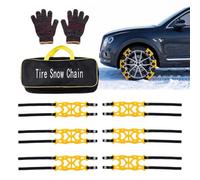 Chaînes à neige avec fixation 6 sangles antidérapantes renforcées robustes | Chaînes à neige, pneus pour voiture, SUV, garage, extérieur, urgence, glace, hiver, boue, véhicule bloqué, bord routier
