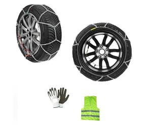 CHAÎNES À Neige ET À Glace Maille 9MM pour Voitures CHAÎNES À Neige pour Roues Taille des PNEUS Caoutchouc 255/40 20" CERCHIO 20" 1 Paire DE CHAÎNES =2 PIÈCES pour Voitures HOMOLOGUES CÂBLE en Acier