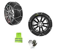 CHAÎNES À Neige ET À Glace pour PNEUMATIQUES avec Dimensions DE Pneu 225/60-18 avec Cercle 18" (22) Paire DE CHAÎNE 9MM = 2 PIÈCES pour Voitures AGRÉÉES LAMPA Compact Mesh