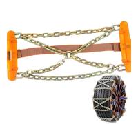 Chaînes à neige, homologuées, pour voiture, adhérence optimale et montage facile, en métal, pour différentes tailles de pneus, petit (165-215)/grand (225-285), 1 pièce