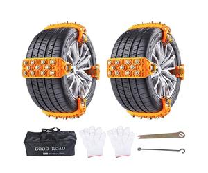 Chaînes à neige pour camions 5 secondes à installer avec griffes de | Chaînes à neige pour roues de voiture de 165 à 265 mm pour une traction en toute sécurité, la neige, la boue, le sable