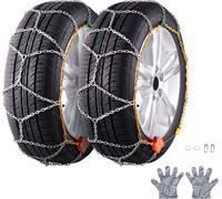 Chaînes à neige SucceBuy, acier allié au manganèse, traction d'urgence, pour voitures/pickups/SUV/camions, argent, set de 2 pièces