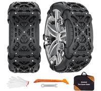 Chaînes à Neige Universelles, 6 Pièces pour Pneus 165 à 265 mm, Antidérapantes, Faciles à Monter, pour Voitures et SUV Hiver Neige Glace Boue (Noir)